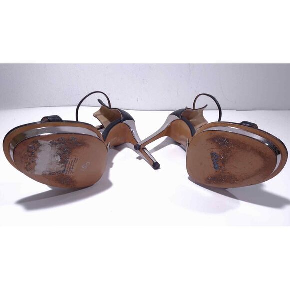 Michael Kors Collection Women's Doris Leather Ankle Strap Platform Heels sz 38 - Picture 11 of 12